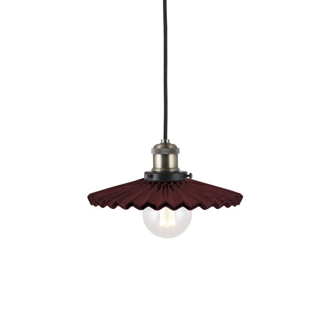 Szklana lampa stożkowa retro Cobbler burgund 25cm